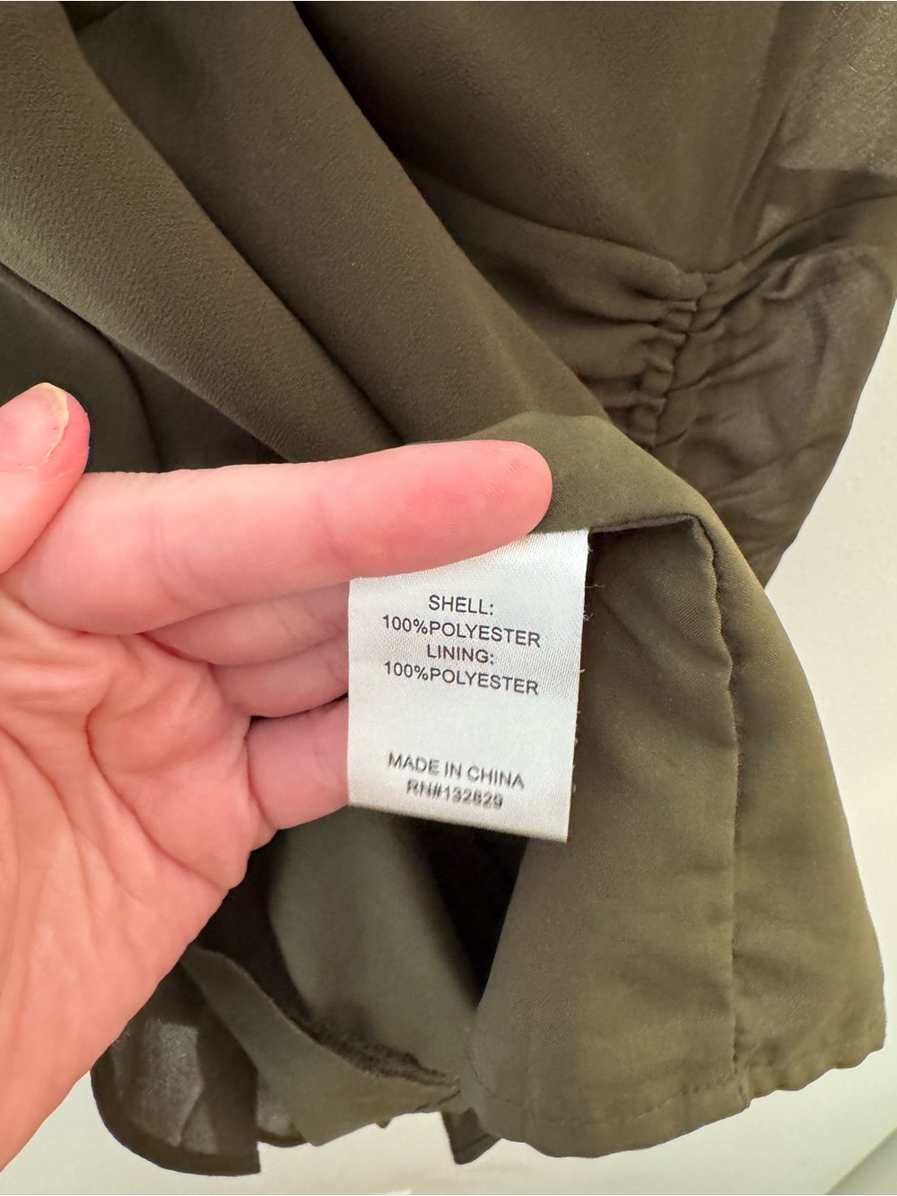 Sleek Olive Mini Dress with Adjustable Ruched Side - Picture 5 of 5